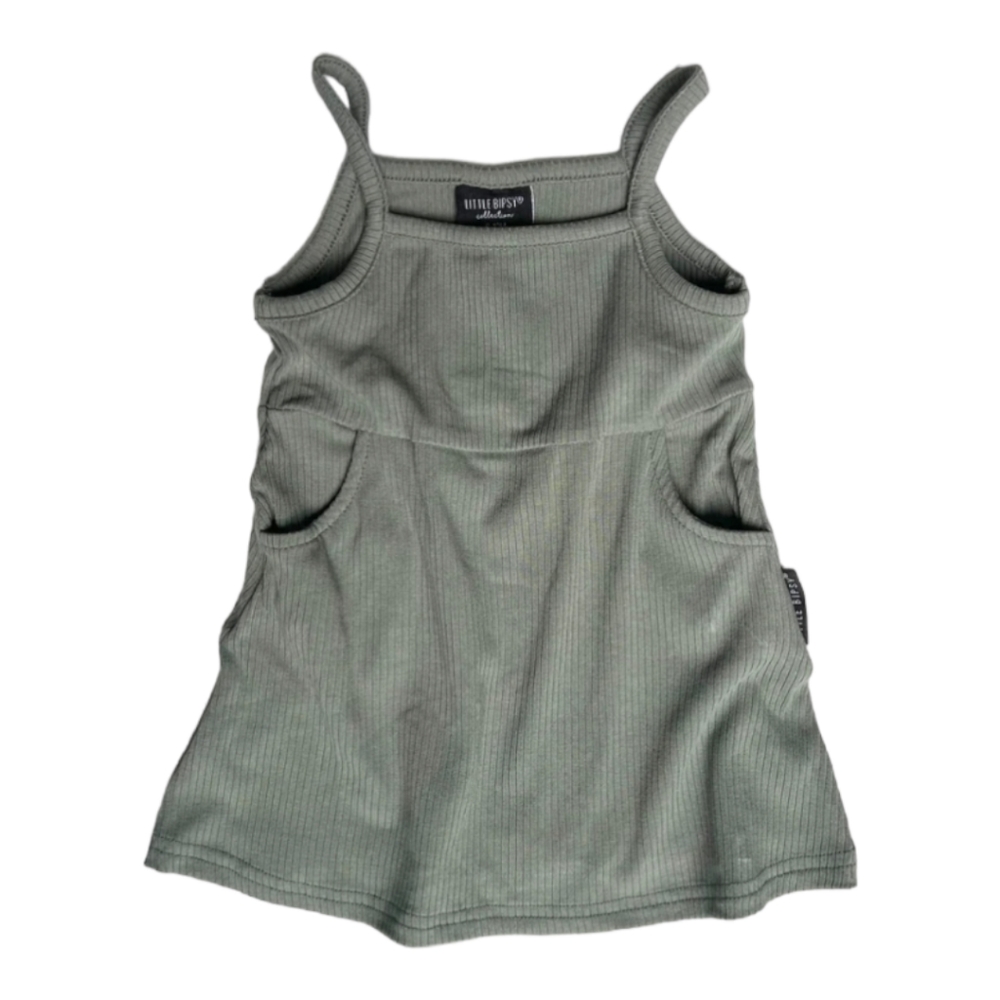 Little Bipsy Ribbed Tank Dress